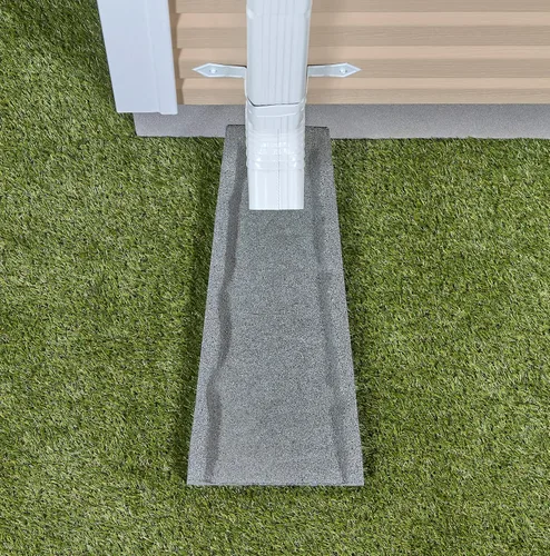 Vista 2 de Rubberific Bloque de salpicaduras de goma de alta calidad, protector de lluvia, extensor de drenaje con textura de piedra (gris)