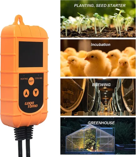 Vista 5 de GOQOTOMO Controlador de temperatura inteligente Termostato Modo de calefacción y refrigeración para fermentador casero Terrario de invernadero