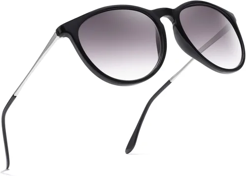 Vista 2 de IGnaef Gafas de sol de lectura para mujer, lentes de sol de lectura completa degradadas, protección UV400, IF8859, Negro