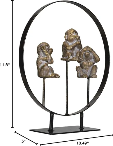 Vista 7 de Pacific Giftware See Hear Speak No Evil Monkeys - Figura de resina con soporte
