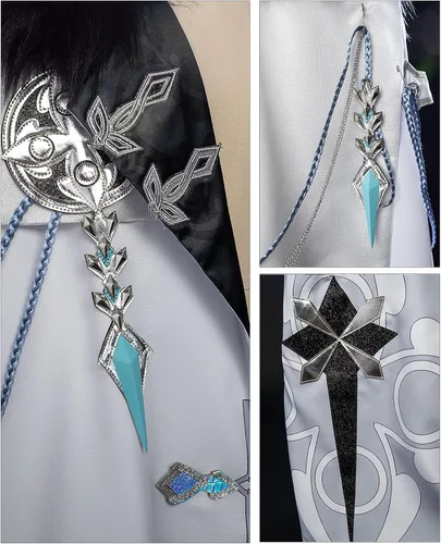 Vista 7 de Fatui Capa Genshin Impact Fatui Harbinger Capa The Doctor Dottore Cosplay Cape C07575 Talla XL