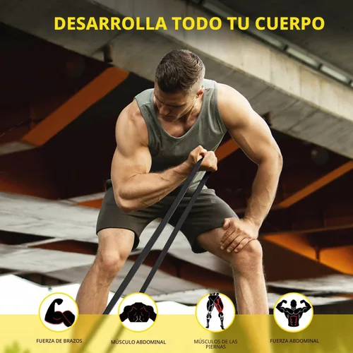 Vista 5 de Bandas de dominadas, bandas de resistencia, banda de asistencia para dominadas, bandas de ejercicio para hombres y mujeres, estiramientos