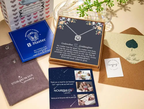 Vista 7 de Collar de plata de ley con 2 corazones entrelazados, regalo de madrina femenina para ahijada, bautismo, primera confirmación, Pascua, graduación