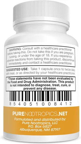 Vista 3 de Pure Nootropics Suplemento de dihidroberberina (GlucoVantage) 100 mg, 90 Super berberina, biodisponibilidad mejorada, cápsulas vegetarianas pequeñas
