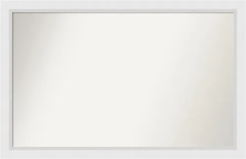 Vista 10 de Amanti Art Espejo de baño blanco para sobre el fregadero, 24 x 26 pulgadas, espejo rectangular blanco y blanco, marco de madera contemporáneo