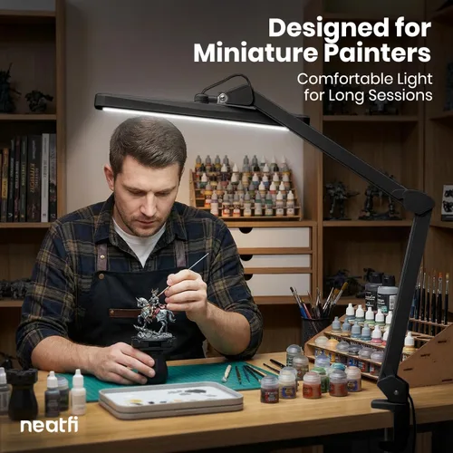 Vista 2 de Neatfi Lámpara de Trabajo LED XL de 2,500 Lúmenes, 22 Pulgadas de Ancho, 30W, 162 Piezas LED SMD, Cuidado de los Ojos, Luz de Escritorio