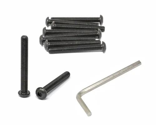 Vista 33 de iexcell 100 piezas de rosca M2.0.197 x 0.157 in paso de 0.018 in de acero aleado 10.9 grado hexagonal cabeza botón cabeza tornillo tornillo kit