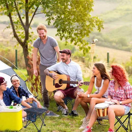 Vista 2 de VOLIXOD Taburete plegable portátil de camping para adultos, taburete plegable ligero para reposapiés al aire libre, pesca, senderismo, jardinería