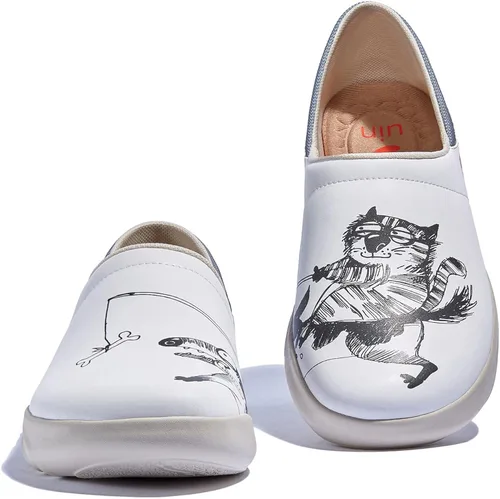 Vista 5 de UIN Zapatos de viaje artísticos para mujer, mocasines pintados informales, ligeros, cómodos, a la moda, Mojácar