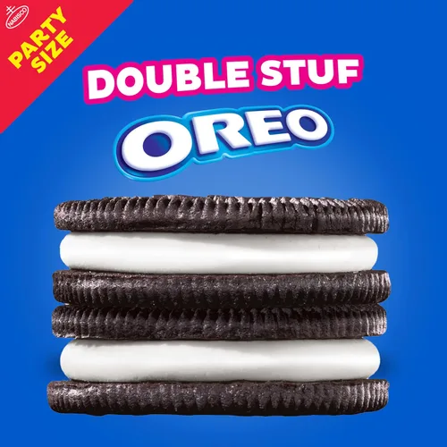 Vista 4 de OREO - Galletas de sándwich con doble relleno de chocolate, tamaño para fiestas, 24.95 onzas Siempre hecho con cacao real, certificado Kosher
