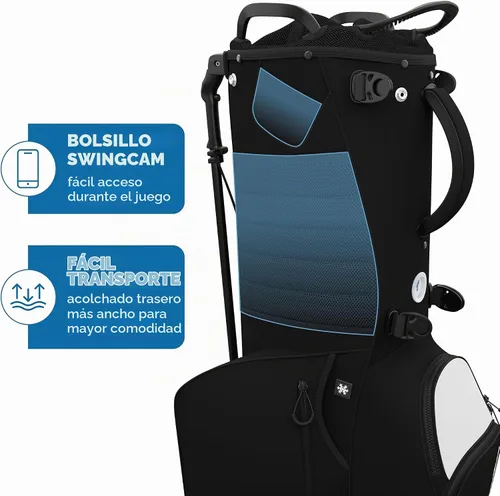 Vista 6 de Bolsa de golf NovaTour con soporte - Bolsa de golf ligera con soporte y divisores de 7 vías, doble correa, bolsillo impermeable, funda aislada, asas