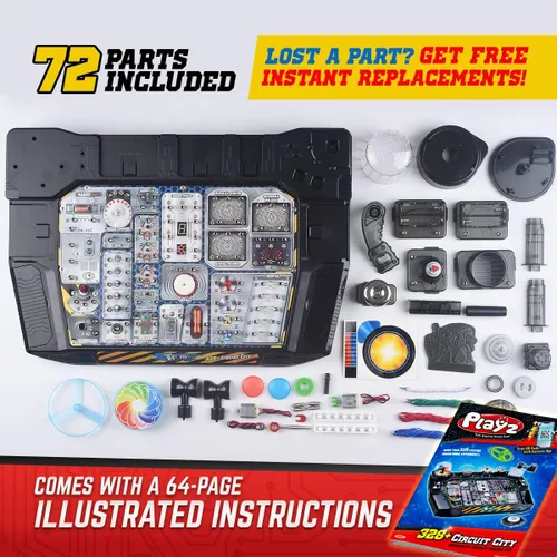 Vista 4 de Playz Kit de placa de circuito electrónico con placa de circuito electrónico Playz Advanced Kits STEM para niños