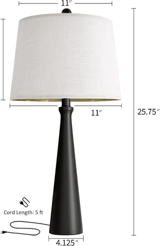 Vista 2 de Oneach Lámparas de mesa de 25.75 pulgadas para sala de estar, lámpara de noche regulable de 3 vías, con control táctil regulable de 3 vías, moderna