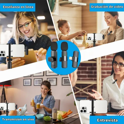 Vista 7 de MAYBESTA - Mini micrófono inalámbrico para iPhone, micrófono de solapa Lavalier para grabación de audio y video, micrófonos creadores de contenido