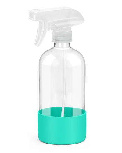 Vista 19 de Rionisor - Botellas de cristal con rociador con protección de manga de silicona, contenedores recargables vacíos de 16 oz, Negro, 1 paquete