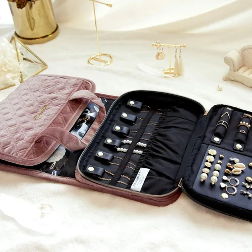 Vista 2 de BAGSMART - Organizador de terciopelo para joyas anillos collares pulseras aretes