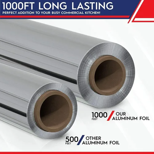 Vista 2 de Rollo de papel de aluminio estándar para servicio de alimentos de 12" x 1000