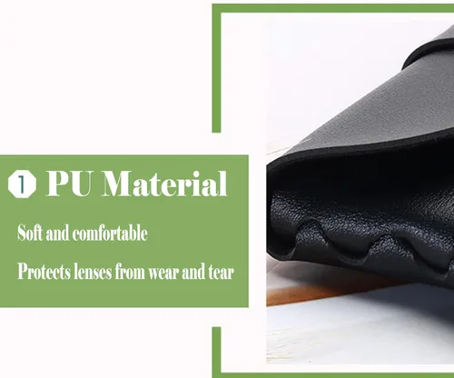 Vista 3 de Onrtry Funda de cuero suave para gafas de PVC con hebilla de uñas de PVC, bolsa de gafas de sol