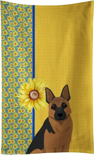 Vista 114 de Caroline's Treasures WDK5313KTWL - Toalla de cocina con diseño de girasoles de verano, color negro y tostado, Airedale Terrier, toalla de mano