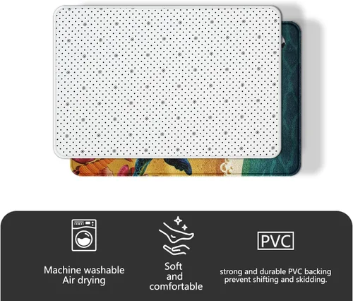 Vista 7 de Erosebridal Thanksgiving Turkey Bathroom Rugs - Fall Leaves Pumpkin Bath Mat for Kids Adults, Vintage Autumn Harvest Door Mat 16 x 24 Inch Rustic