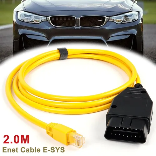 Vista 7 de AUTOXBERT ENET ESYS - Cable de interfaz Ethernet a OBD de 6.6 pies/6.6 ft para codificación BMW Serie F compatible con E-SYS ICOM ISTA+ Bootmod3