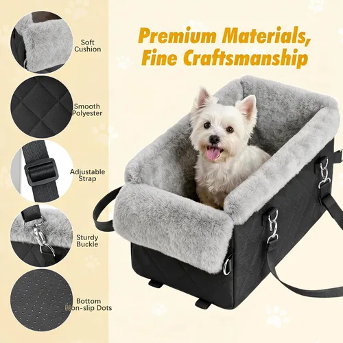 Vista 3 de VavoPaw Asiento de coche para perros pequeños y gatos de menos de 12 libras Negro