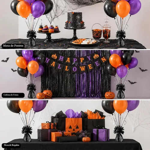 Vista 5 de Yunsailing 24 pesas de globo negro con cinta de 500 yardas, decoración