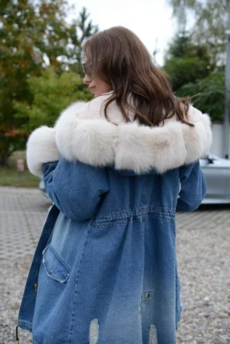 Vista 4 de Roiii Women Thicken Warm Winter Coat Hood Down Parka Faux Fur Outdoor Overcoat Long Jacket Outwear