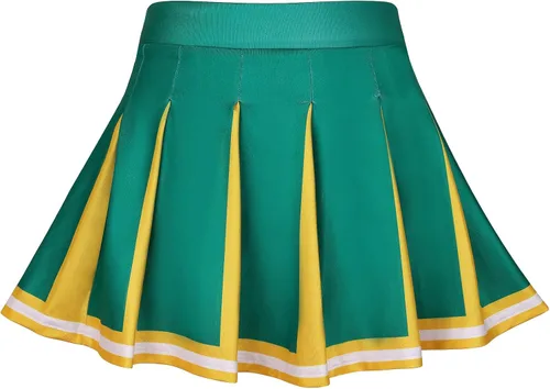 Vista 4 de GRAJTCIN Disfraz de animadora para niñas, disfraz de Halloween, uniforme de animadora de 6 a 14 años