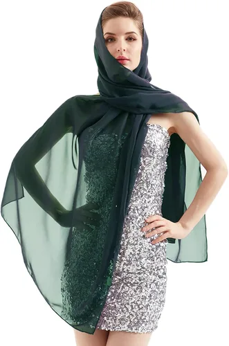 Vista 6 de Bufanda de gasa para mujer, hiyab nupcial, bufandas de boda, chal para dama de honor
