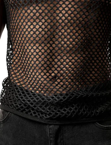 Vista 6 de JOGAL Top muscular sin mangas ajustado de malla para hombre