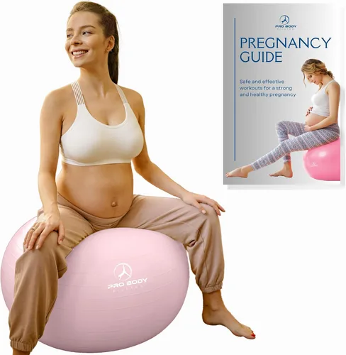Vista 10 de ProBody Pilates Pregnancy Ball - Yoga Ball for Pregnancy with Book, Prenatal, Labor & Postnatal Maternity Exercise