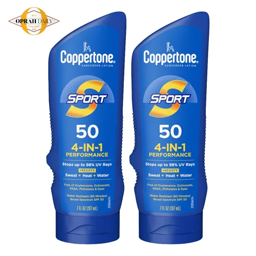 Vista 12 de Coppertone SPORT Loción de protección solar SPF 50, paquete económico, 2 x 7 onzas líquidas Sunscreen Lotion with Vitamin E, Sweat, Heat and Water