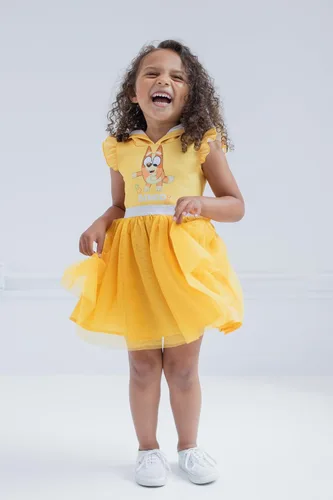 Vista 4 de Bluey Vestido de cosplay de malla para niñas de Bingo a niño grande