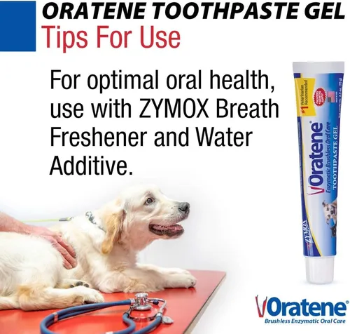 Vista 6 de Pet King Brands ZYMOX Oratene Gel de Pasta de Dientes Sin Cepillo para Perros y Gatos, 2.5oz