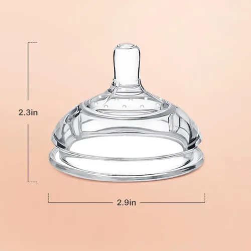 Vista 7 de Haakaa Gen.3 - Tetinas de silicona anticólicos para biberones - Tetina 100% de silicona para biberones, flujo variable, 19.7 ft+, 2 piezas