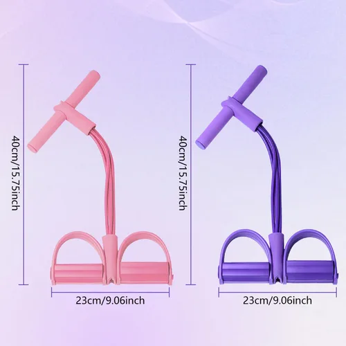 Vista 7 de 21 Bandas de Resistencia para Fitness - 4 Tubo Pedal Tira de Tobillo, Bandas Elásticas Mejoradas para Ejercicio de Abdominales, Cuerda de Tensión
