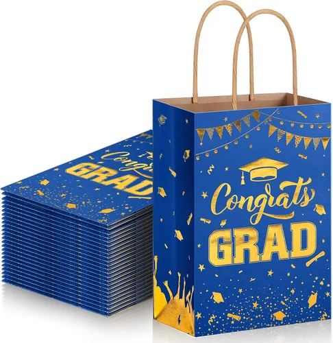 Vista 10 de TaoBary 24 bolsas de regalo de graduación de arcoíris negro 2026, bolsas de felicitaciones de graduación, recuerdos de fiesta con asas, regalos
