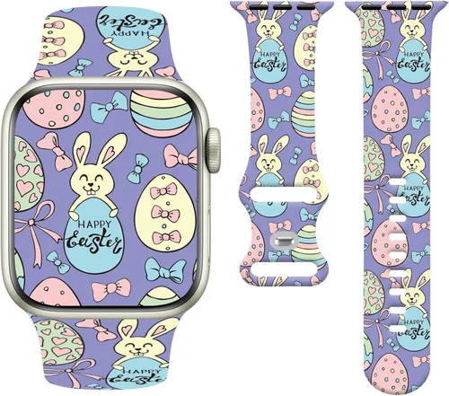 Vista 26 de Holiday Watchband Compatible with Apple Watch 38mm 40mm 41mm 42mm 44mm 45mm 49mm Women Men,Soft Silicone Cute Sport Strap for Apple Watch Ultra