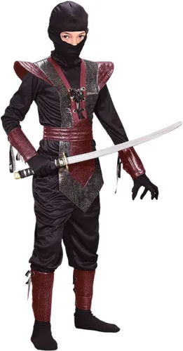 Vista 2 de Fun World Piel Ninja Fighter Niño Disfraz Marrón - Rojo