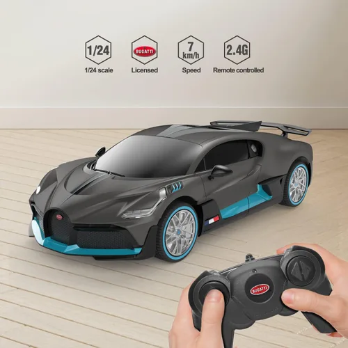 Vista 3 de RASTAR Bugatti - Auto a control remoto Bugatti Divo 1:24, auto de juguete Bugatti para niños y adultos