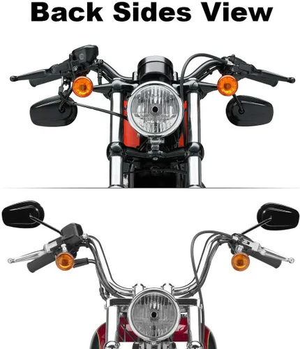 Vista 7 de TCMT Par de espejos retrovisores negros para motocicleta Harley Road King CVO Road Street Tri Glide Freewheeler Street XG500 XG750 Sportster XL1200