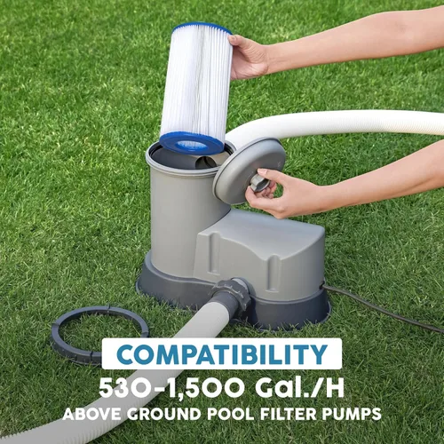 Vista 4 de Bestway - Cartucho de filtro de piscina tipo III A/C para bomba de 530 a 1500 GPH, cartucho de repuesto para filtro de papel para piscina sobre