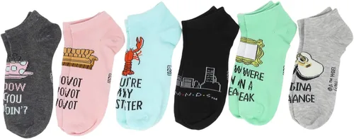 Vista 2 de Hyp Friends Television Series JuniorsWomens 6 Pack Ankle Socks