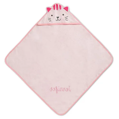 Vista 4 de Delta Children Toalla de baño con capucha personalizada para bebé/lactante - Super suave y absorbente - Esencial para recién nacido - Regalo ideal