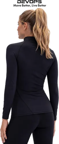 Vista 6 de DEVOPS Paquete de 3 camisetas de compresión de manga larga con cuello alto (3 unidades) Negro/Negro/Negro