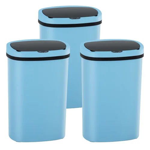 Vista 24 de PayLessHere Bote de basura de plástico de 13 galones Negro Tapa automática sin contacto con sensor de movimiento Bote de basura de cocina