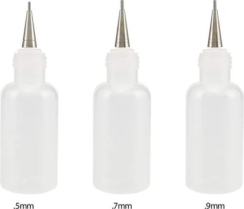 Vista 7 de Creative Mark Flo Line - Botella aplicadora de punta de precisión con puntas de acero inoxidable, para pintura artística, medios fluidos, tinta