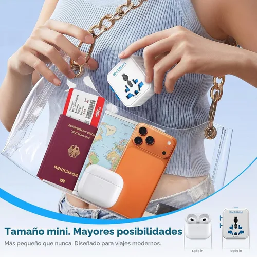 Vista 3 de Aura Mini - Enchufe global, 2 unidades, tamaño bolsillo