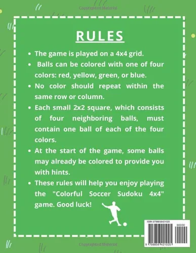 Vista 2 de Colorful Soccer Sudoku Coloring Book for Kids Engaging Puzzles, Creative Coloring, Logic Challenges, Critical Thinking, and Cognitive Development